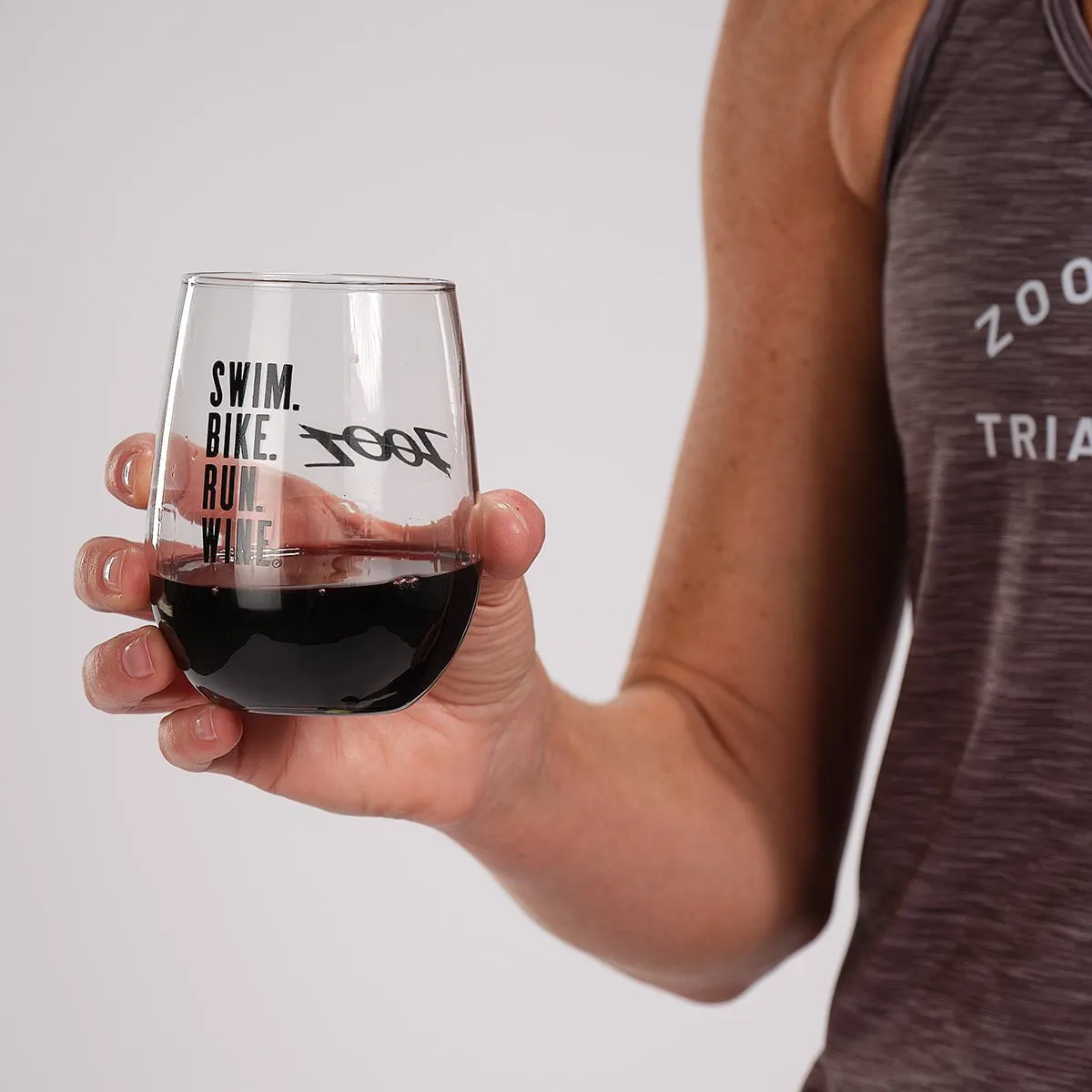 Swim Bike Run Wine - Glass