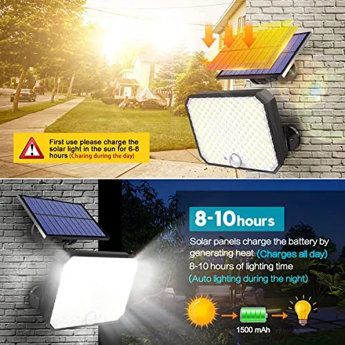 TANBABY 2 Pack Ultra Outdoor Solar Lights, 4000LM Motion Sensor Solar Flood Lights with Remote Control - IPX5 Waterproof Security Lights Ultra Dusk to Dawn Solar Lighting for Outside Patio Garage