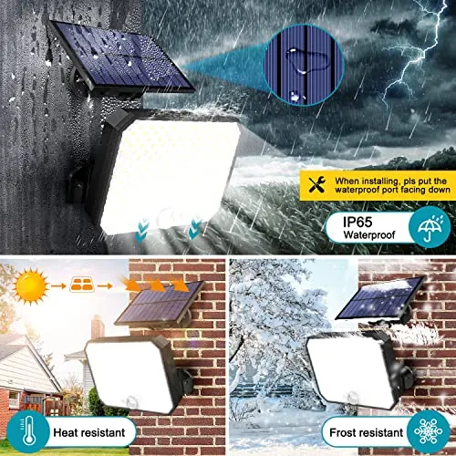 TANBABY 2 Pack Ultra Outdoor Solar Lights, 4000LM Motion Sensor Solar Flood Lights with Remote Control - IPX5 Waterproof Security Lights Ultra Dusk to Dawn Solar Lighting for Outside Patio Garage