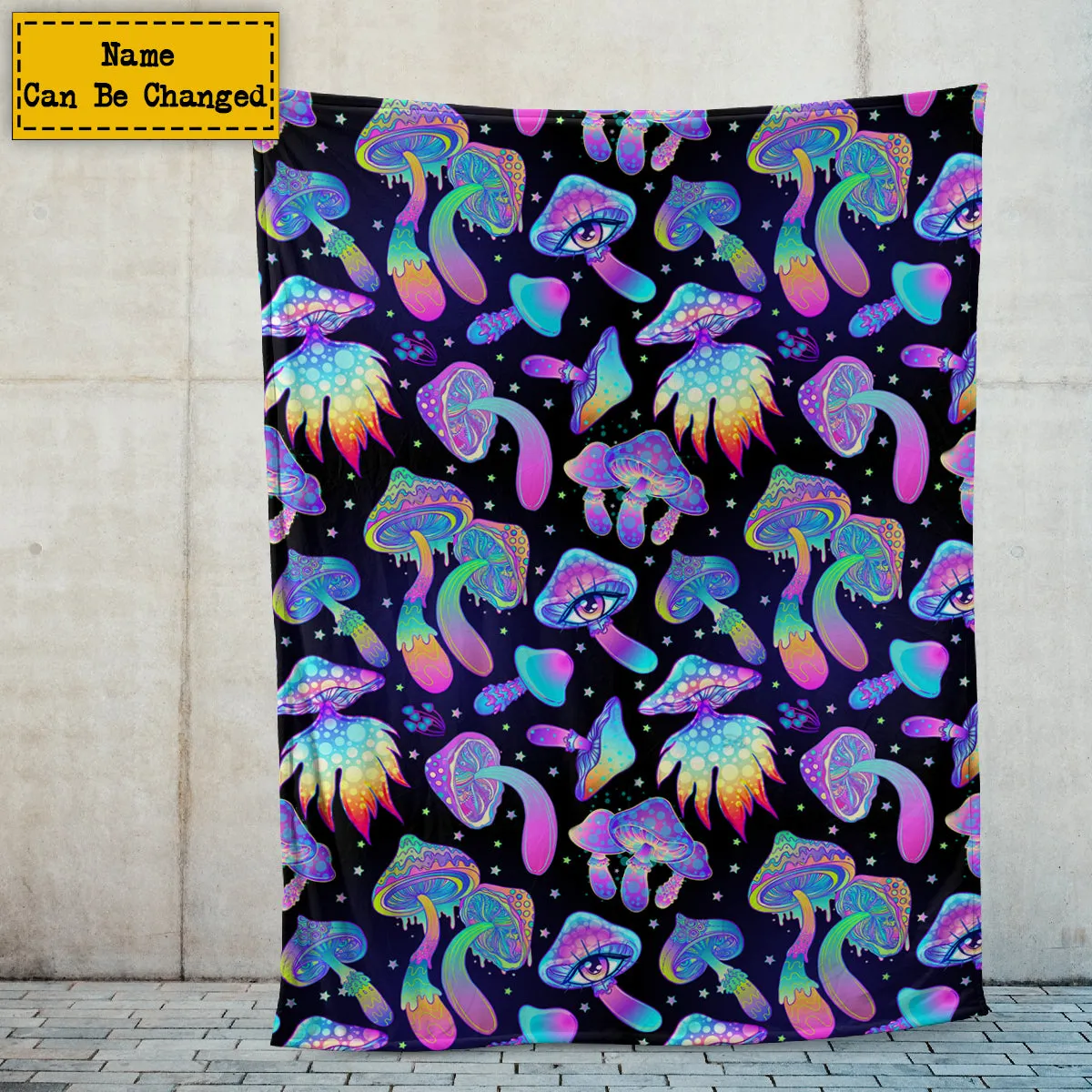 Teesdily | Magic Mushroom Psychedelic Customized Fleece Blanket Hippie Mushroom Customized Sofa Blanket Hippie Girl Gift Ideas Bedroom Decor