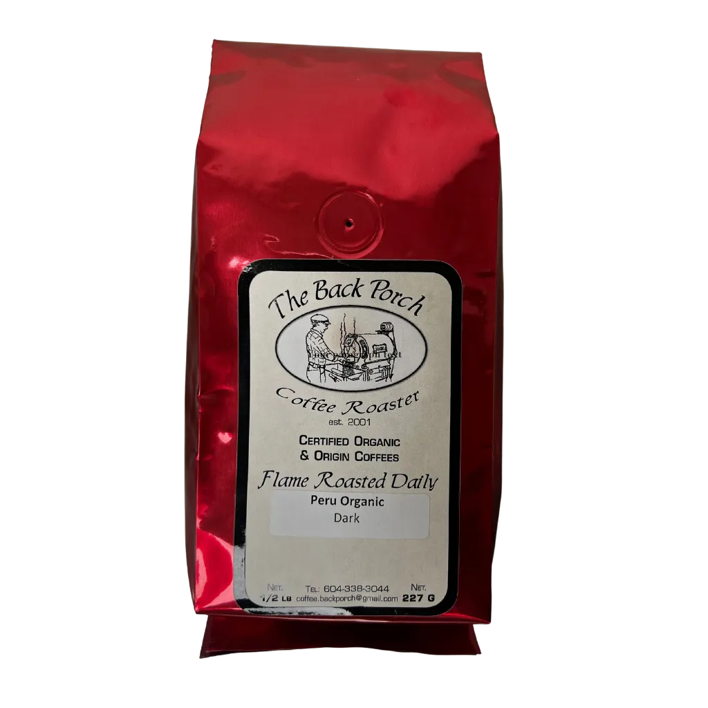 The Back Porch Coffee Roaster Peru Organic Dark Beans 227g