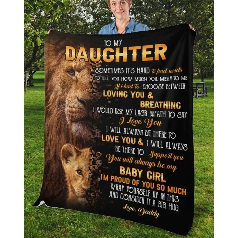 To My Daughter- From Dad - LionBlanket - A322 - Premium Blanket