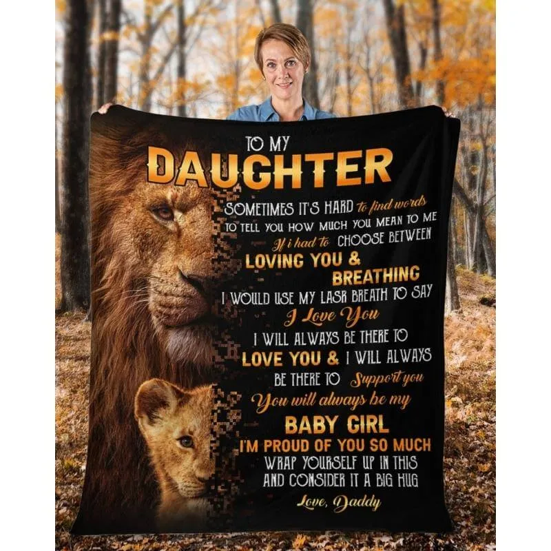 To My Daughter- From Dad - LionBlanket - A322 - Premium Blanket