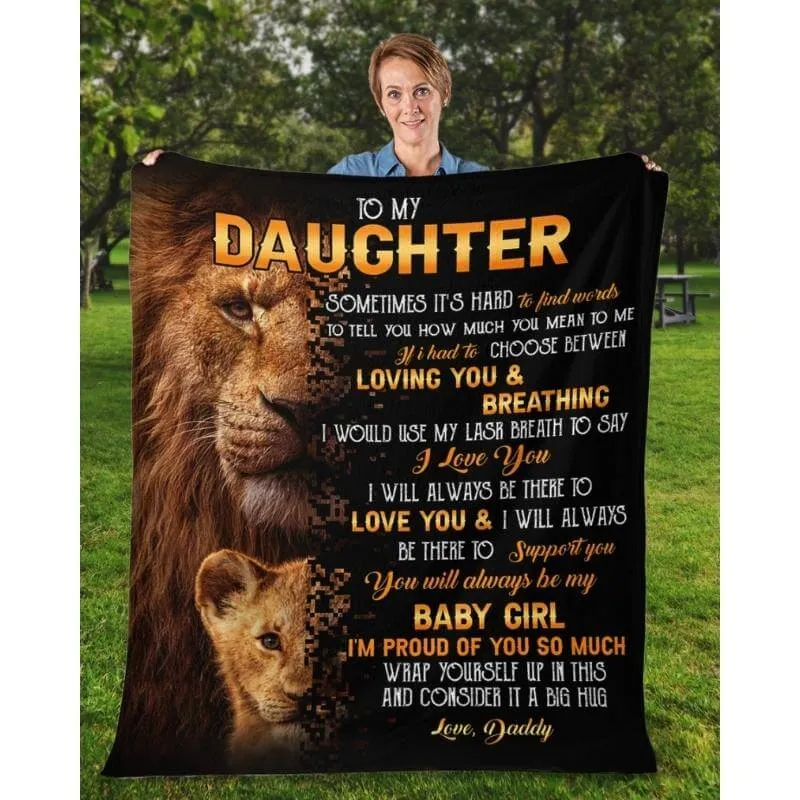 To My Daughter- From Dad - LionBlanket - A322 - Premium Blanket