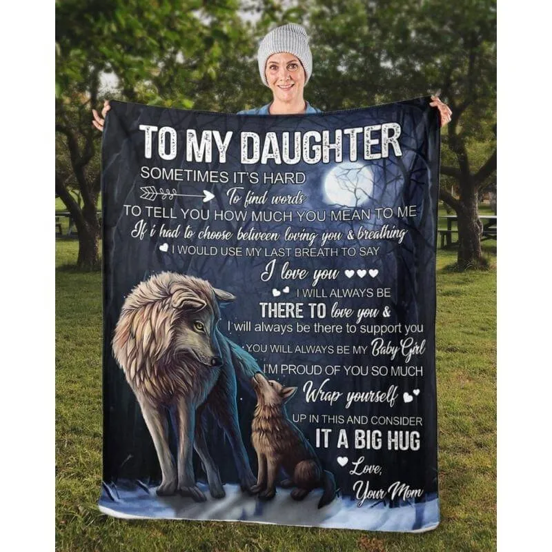 To My Daughter - From Mom - Wolfblanket - A323 - Premium Blanket