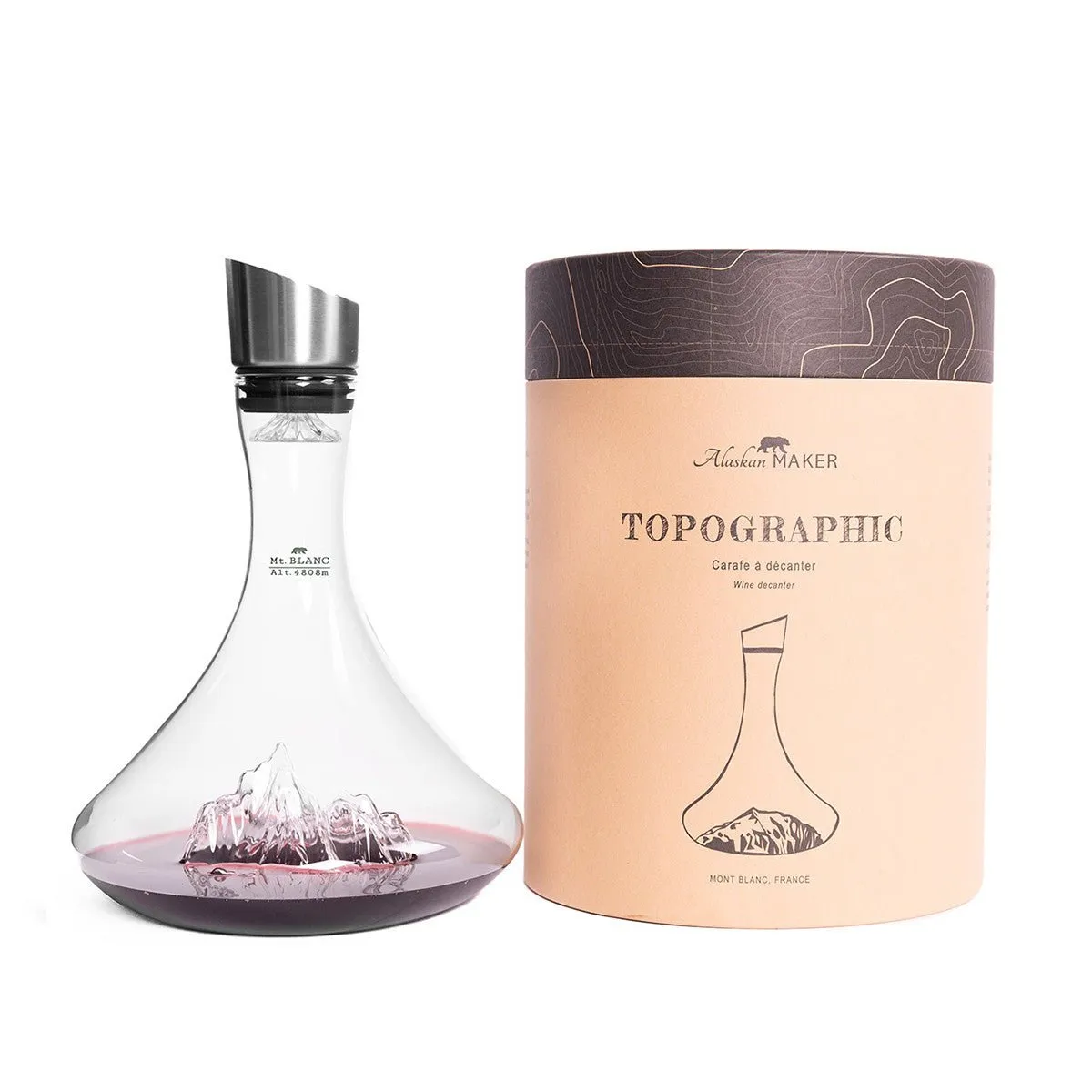 Topographic Wine Decanter - Mount Blanc