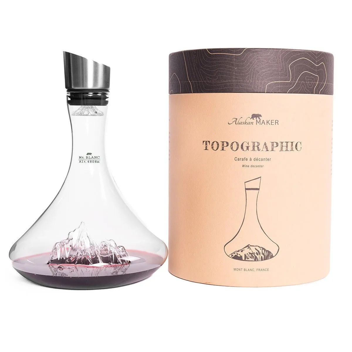 Topographic Wine Decanter - Mount Blanc