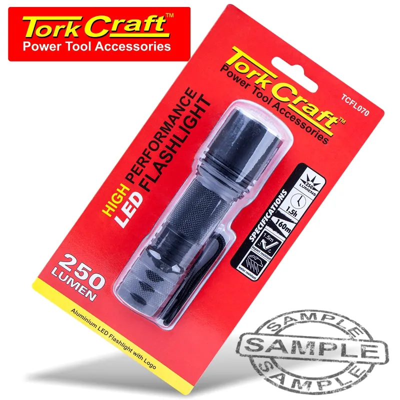 TORK CRAFT TORCH LED ALUM. 250LM BLK USE 3 X AAA BATTERIES TORK CRAFT FLASH LIGHT TCFL070