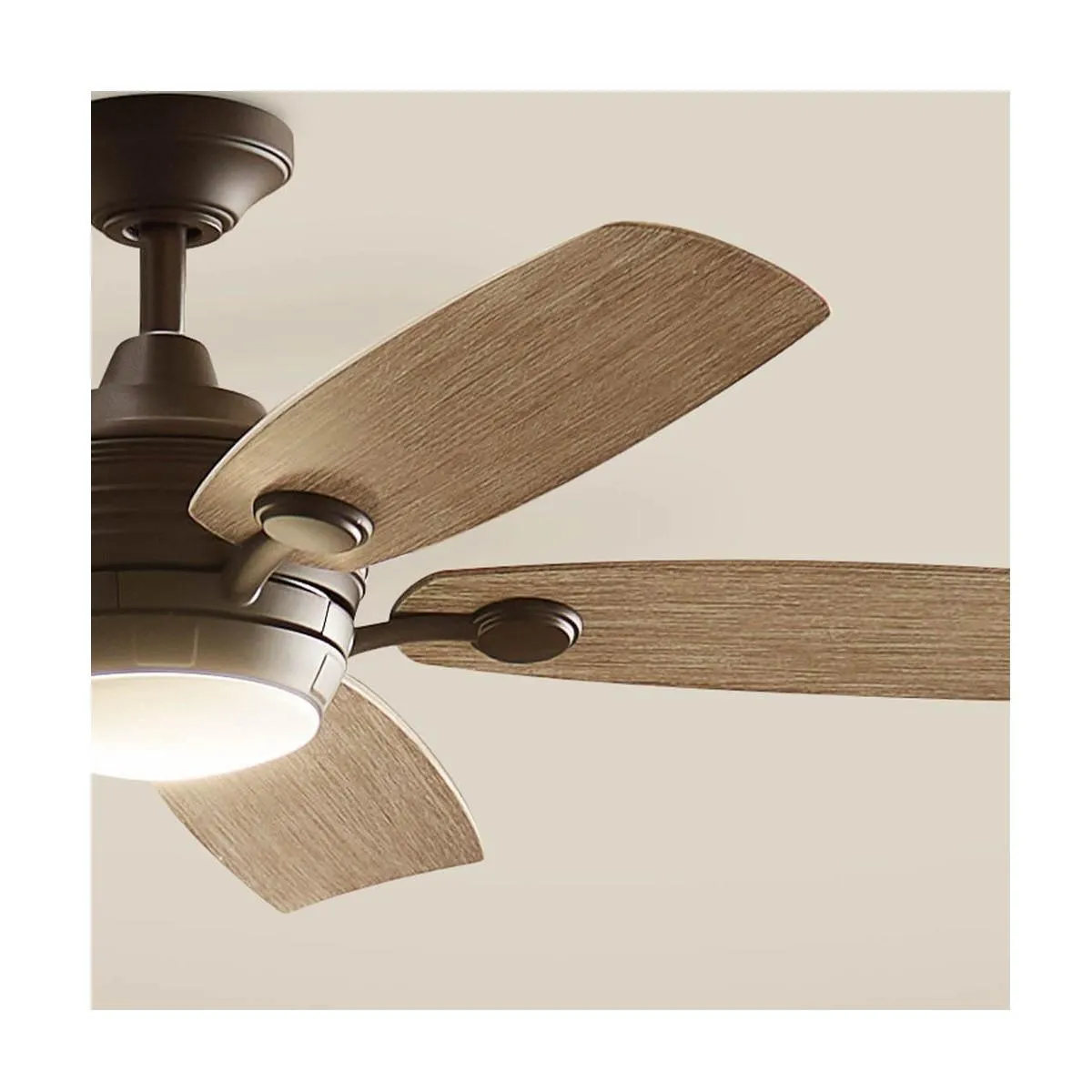 Tranquil 56 Inch Olde Bronze LED Damp Rated Ceiling Fan with Remote