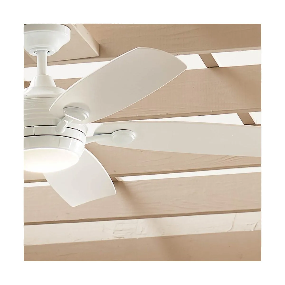 Tranquil Weather  56 Inch White LED Wet Rated Ceiling Fan with Remote