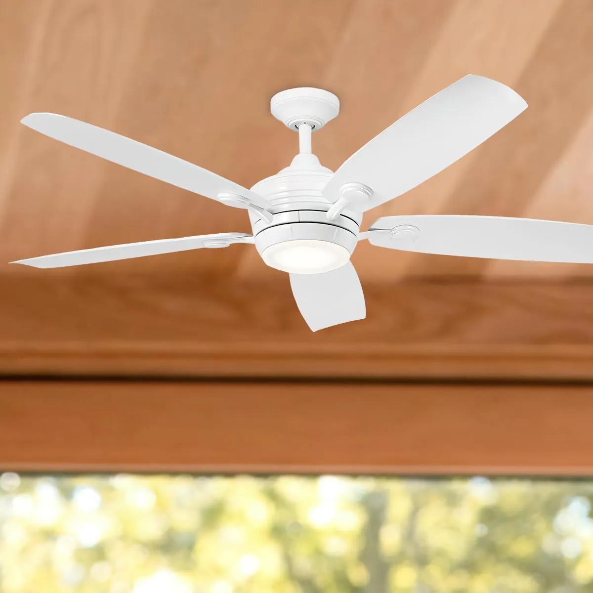 Tranquil Weather  56 Inch White LED Wet Rated Ceiling Fan with Remote