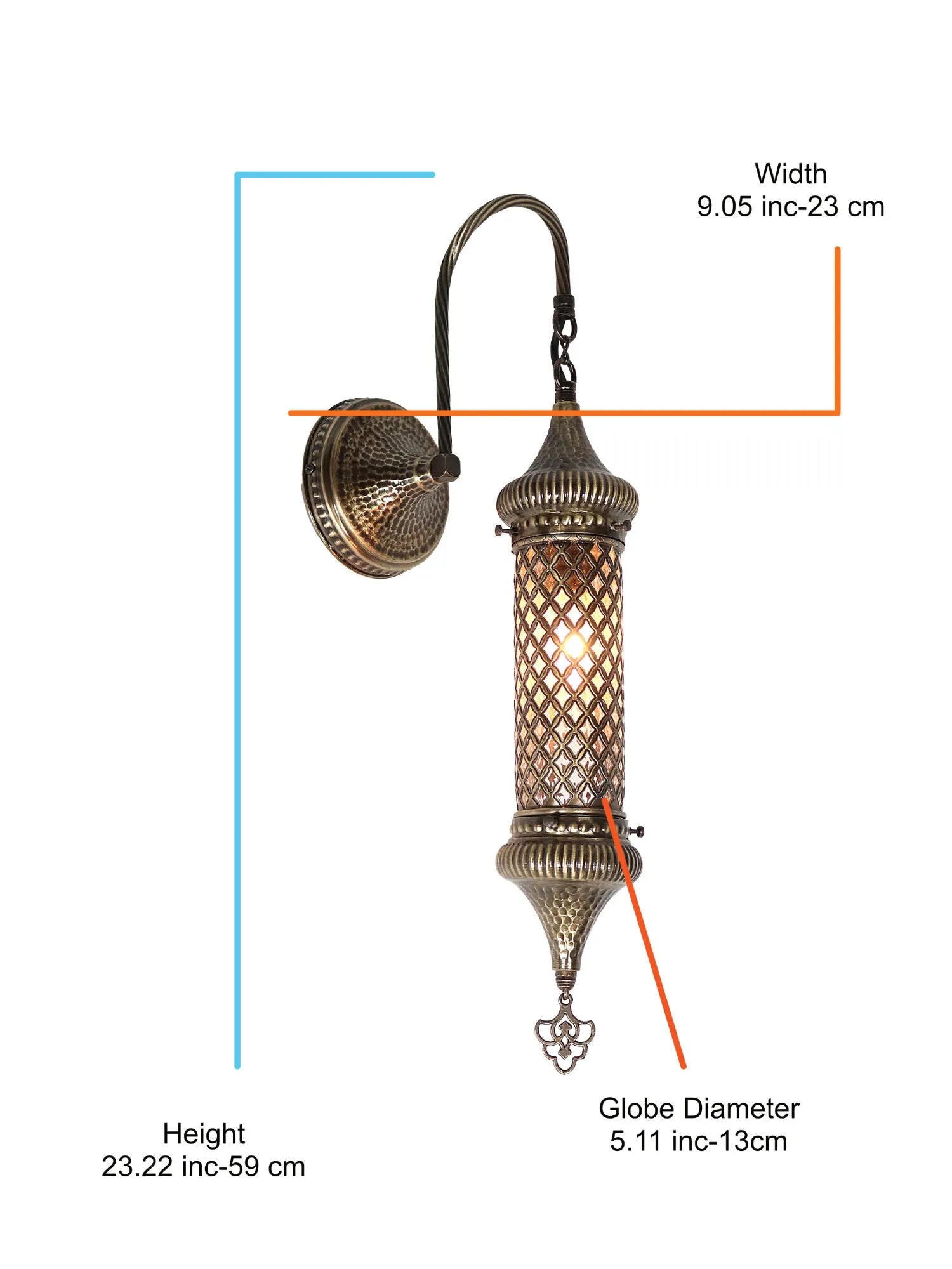 Turkish Wall Lamp Cylinder Blown Glass Sconce Lighting