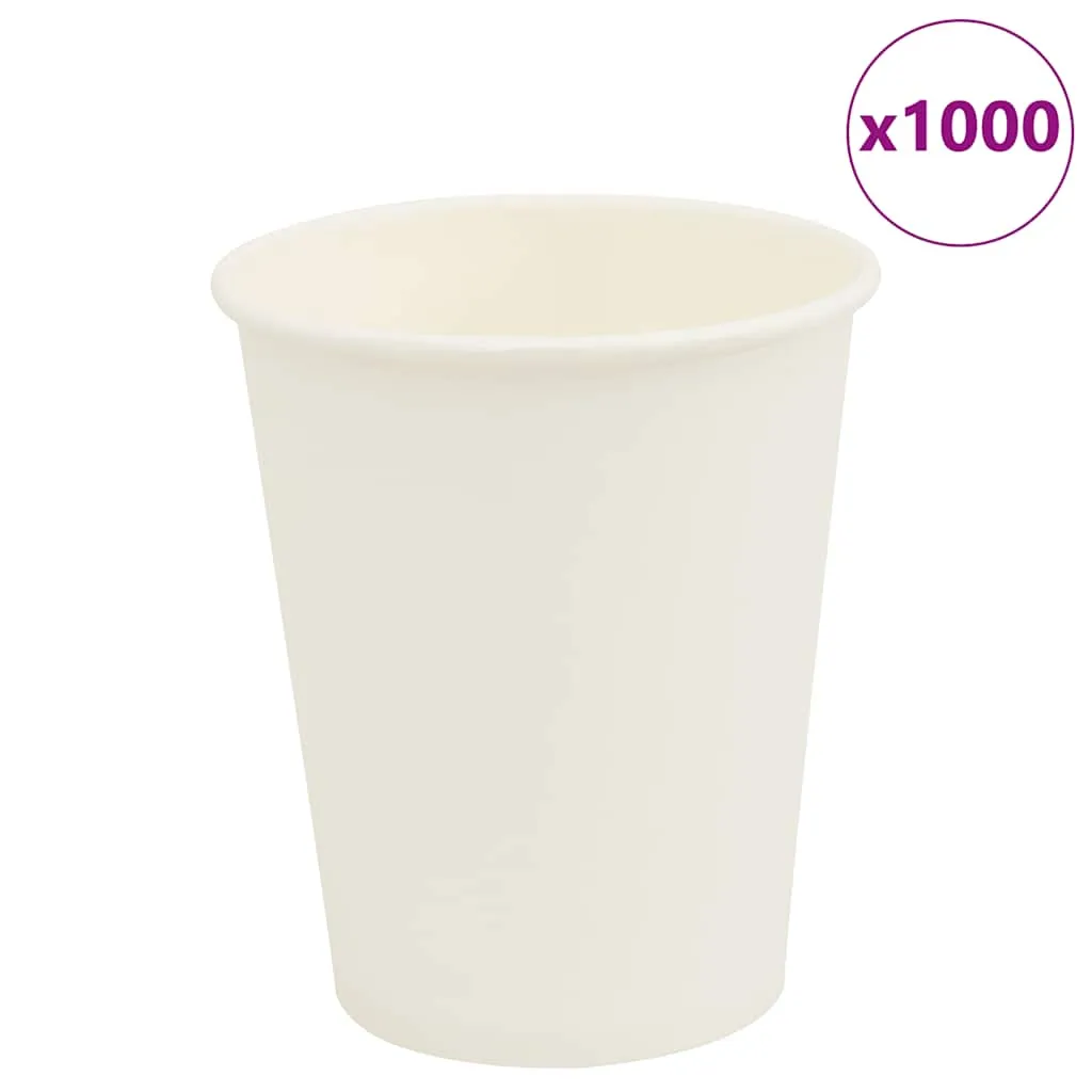 vidaXL Paper Coffee Cups 1000 pcs 8oz 200ml White