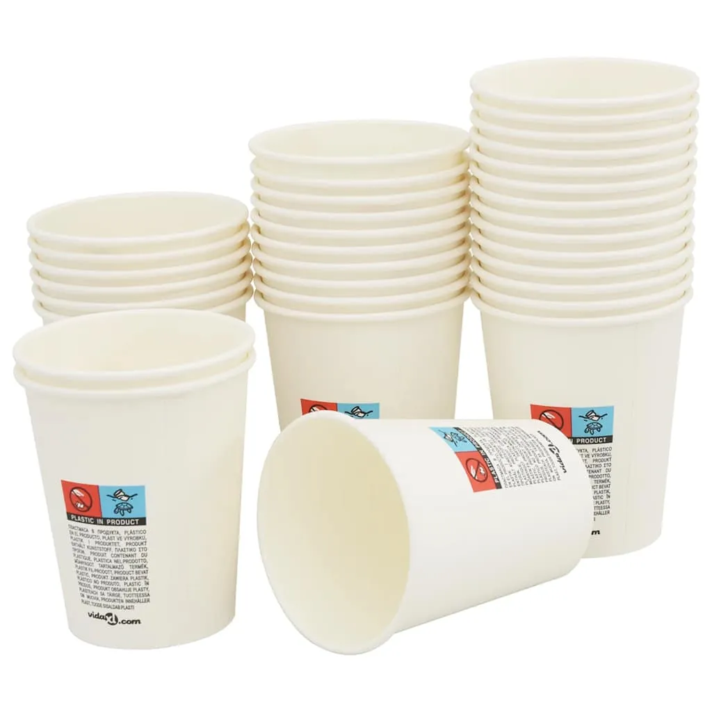 vidaXL Paper Coffee Cups 1000 pcs 8oz 200ml White