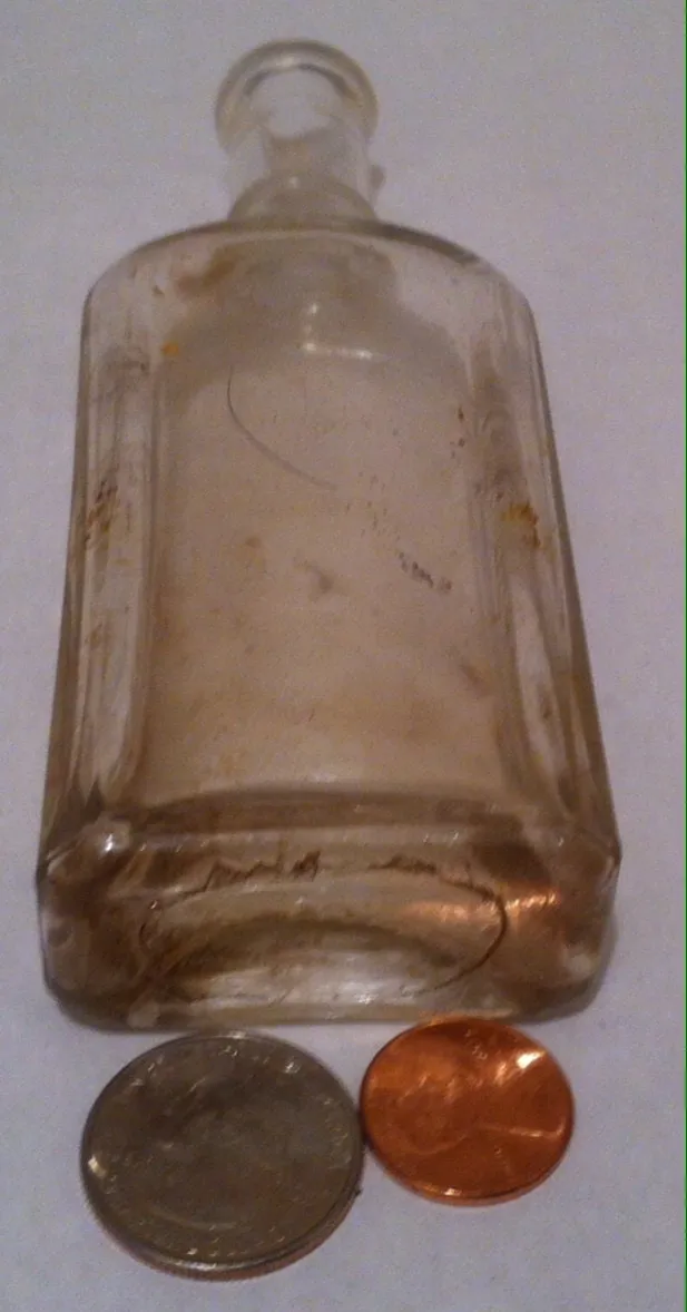 Vintage Glass Bottle, 5 1/2", Van Duzer, Full Measure, Old Heavy Duty Thick Glass Bottle, Collectible Glass