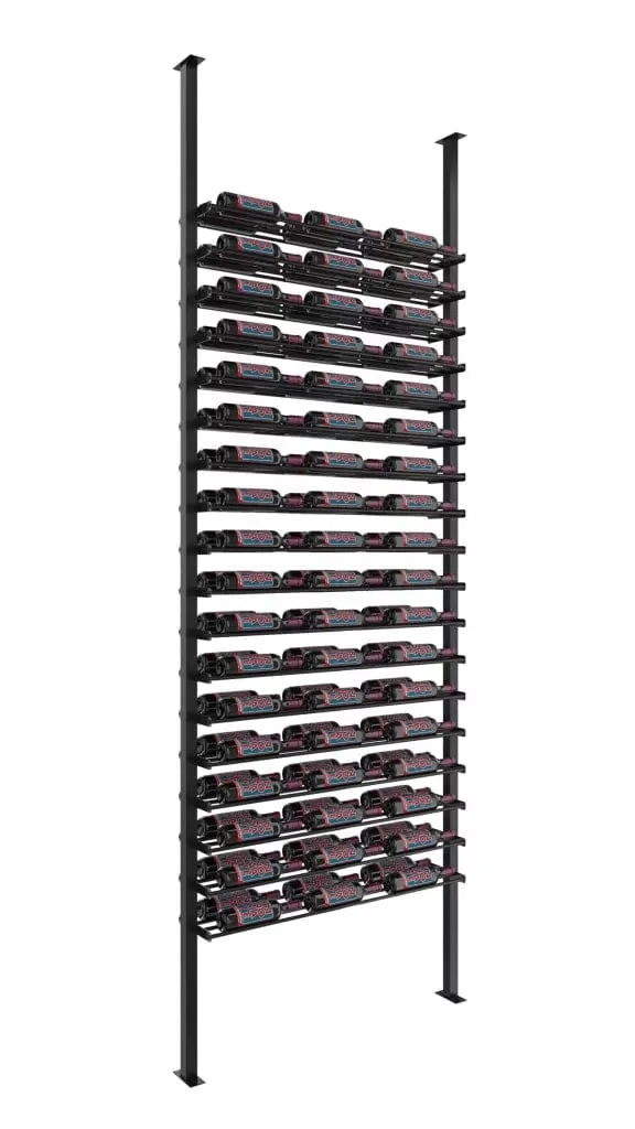 VintageView Double Depth Evolution Low Profile Ultra Slim Floor-to-Ceiling Wine Rack 10 3C 108 bottles LP-FCP-KIT-2-K