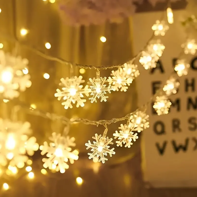 Waterproof Snowflake String Lights for IndoorOutdoor Festival  Wedding