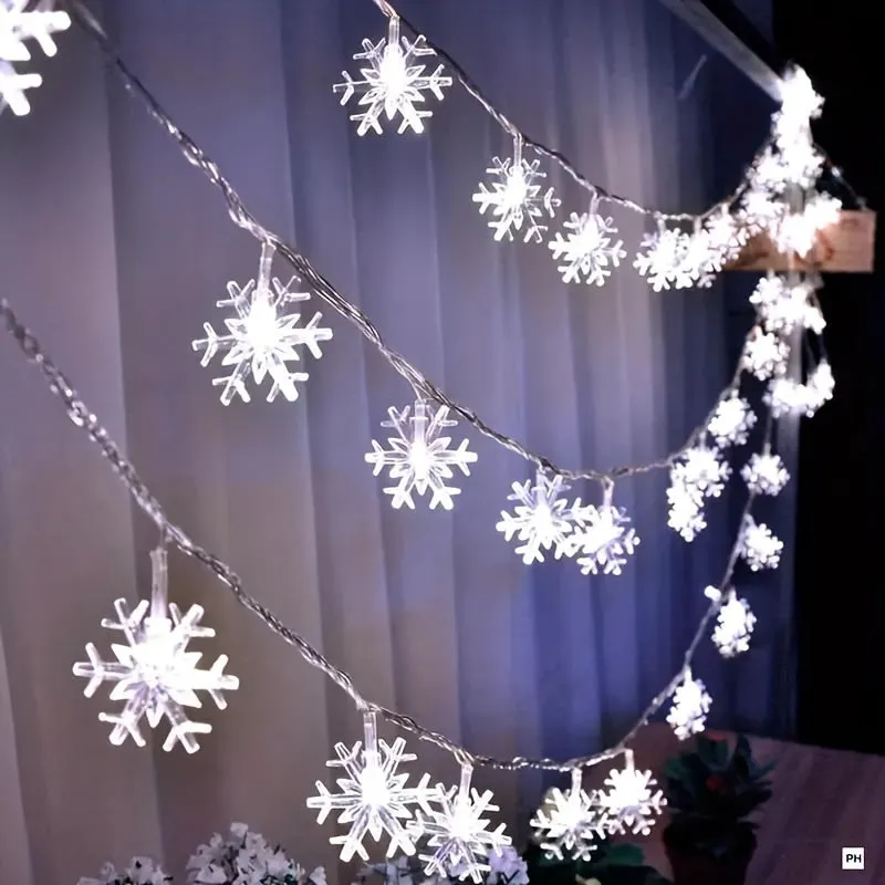 Waterproof Snowflake String Lights for IndoorOutdoor Festival  Wedding