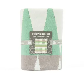 Weegoamigo Cotton Knitted Blanket - Ziggy Green