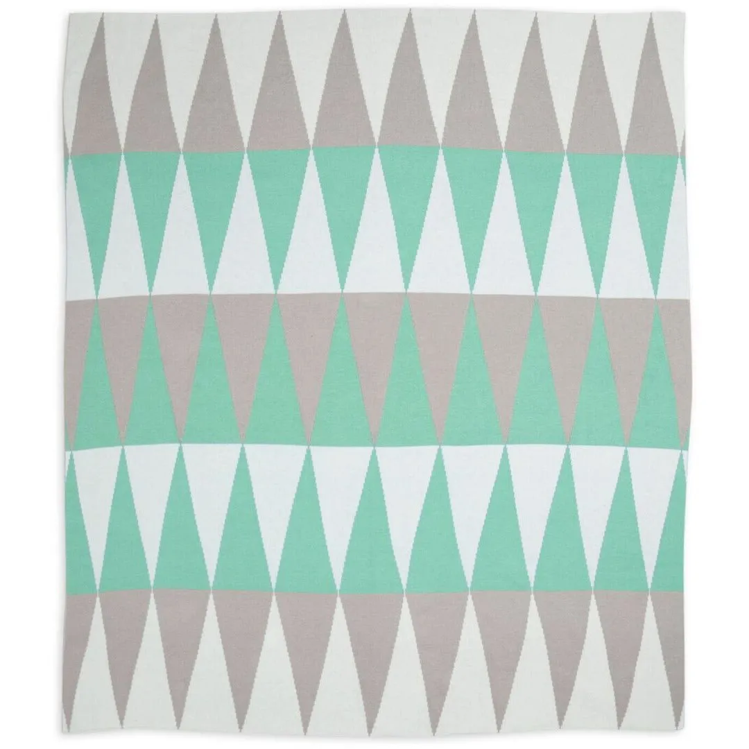 Weegoamigo Cotton Knitted Blanket - Ziggy Green