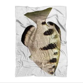 White Black Fish Sublimation Throw Blanket