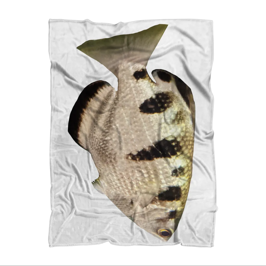 White Black Fish Sublimation Throw Blanket