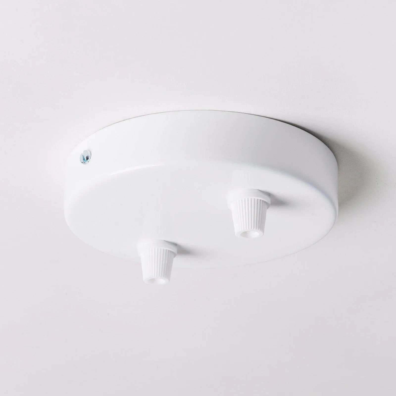 White Steel 100mm Ceiling Rose - All Outlet Options