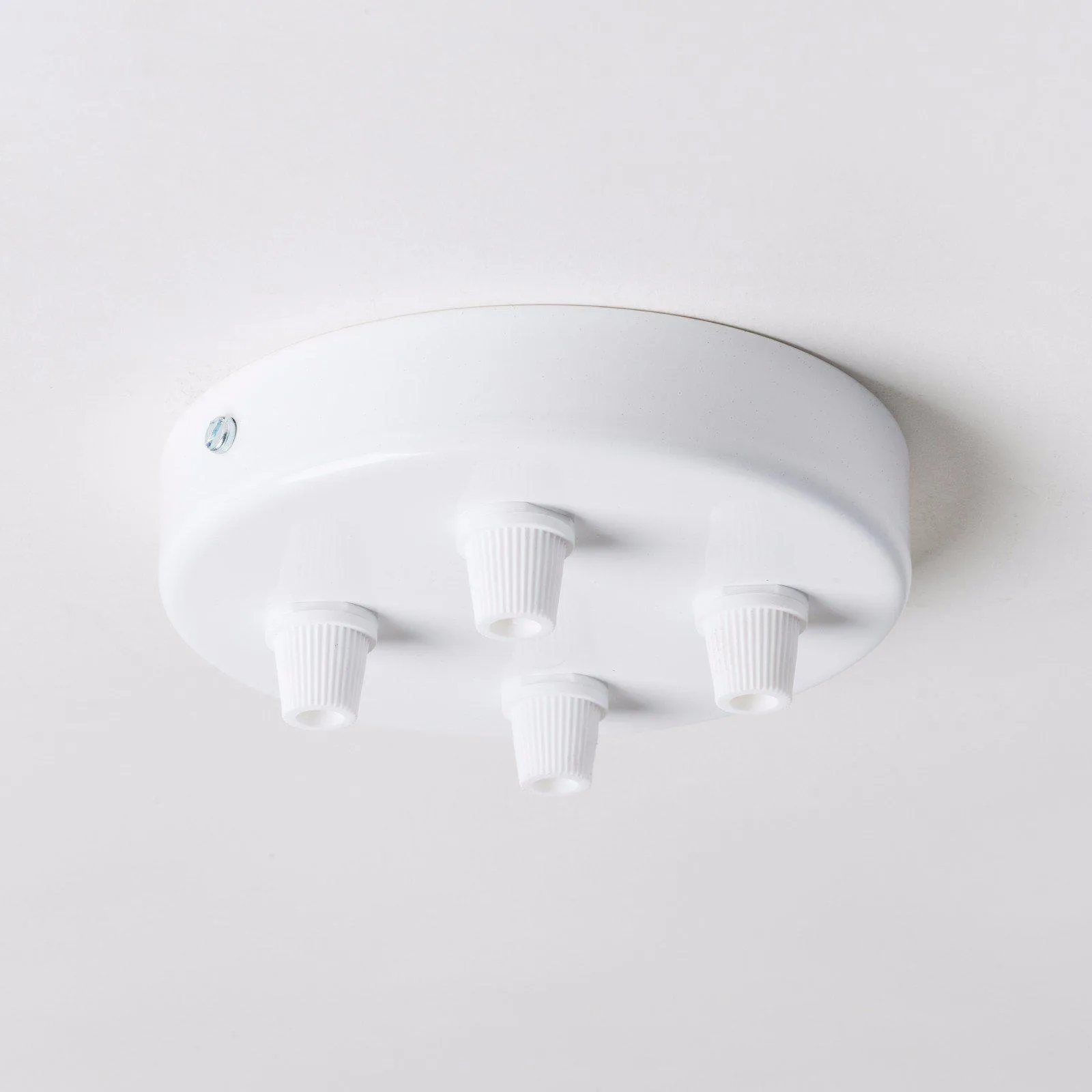 White Steel 100mm Ceiling Rose - All Outlet Options