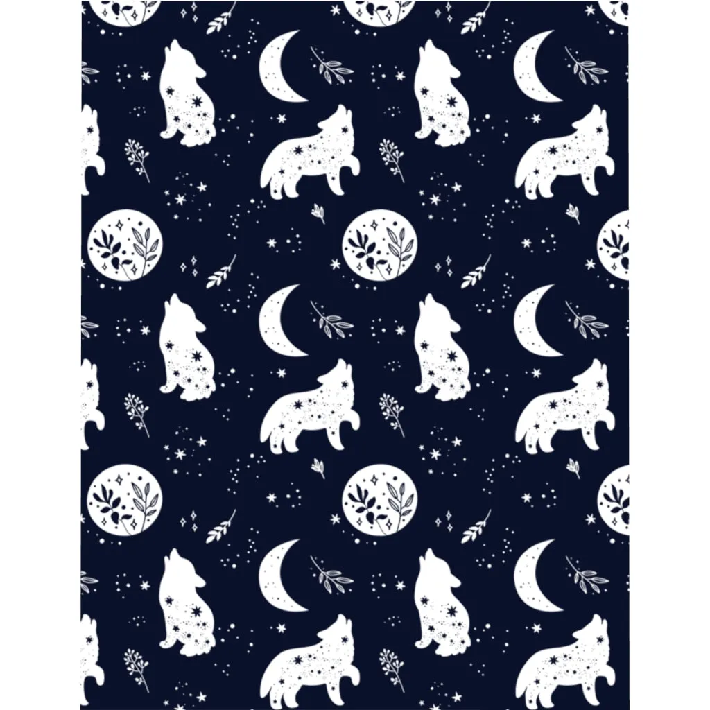 Wolf Howling At Moon Duvet Cover, Stars Dark Blue Microfiber Full Queen Twin Unique Vibrant Bed Cover Modern Home Bedding Bedroom Décor