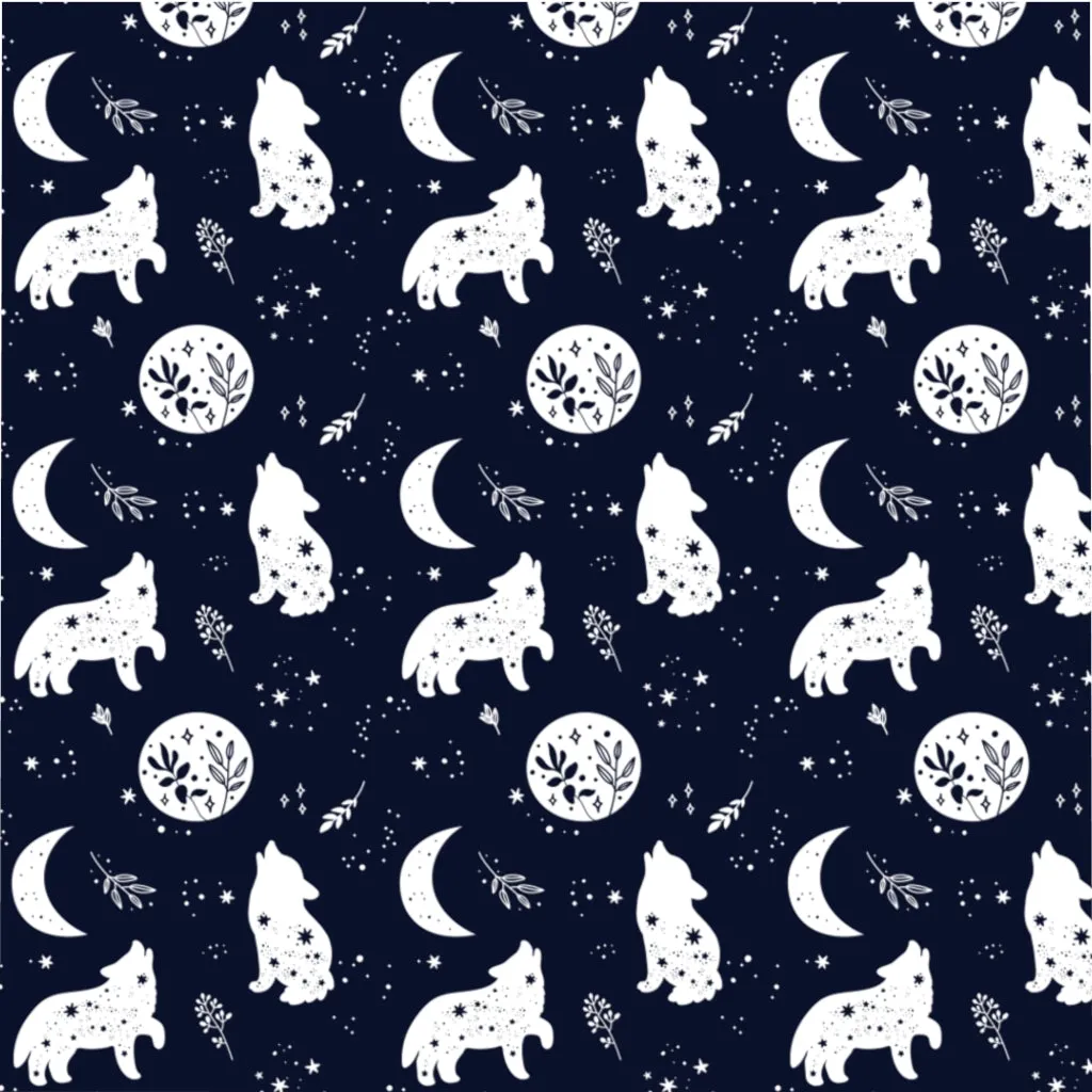 Wolf Howling At Moon Duvet Cover, Stars Dark Blue Microfiber Full Queen Twin Unique Vibrant Bed Cover Modern Home Bedding Bedroom Décor