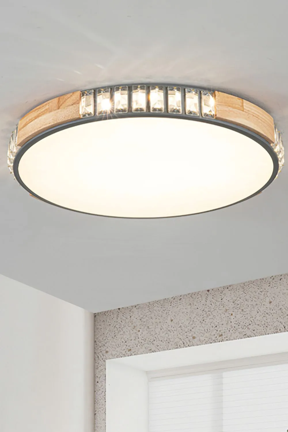 Wooden Alta Crystal Ceiling Light