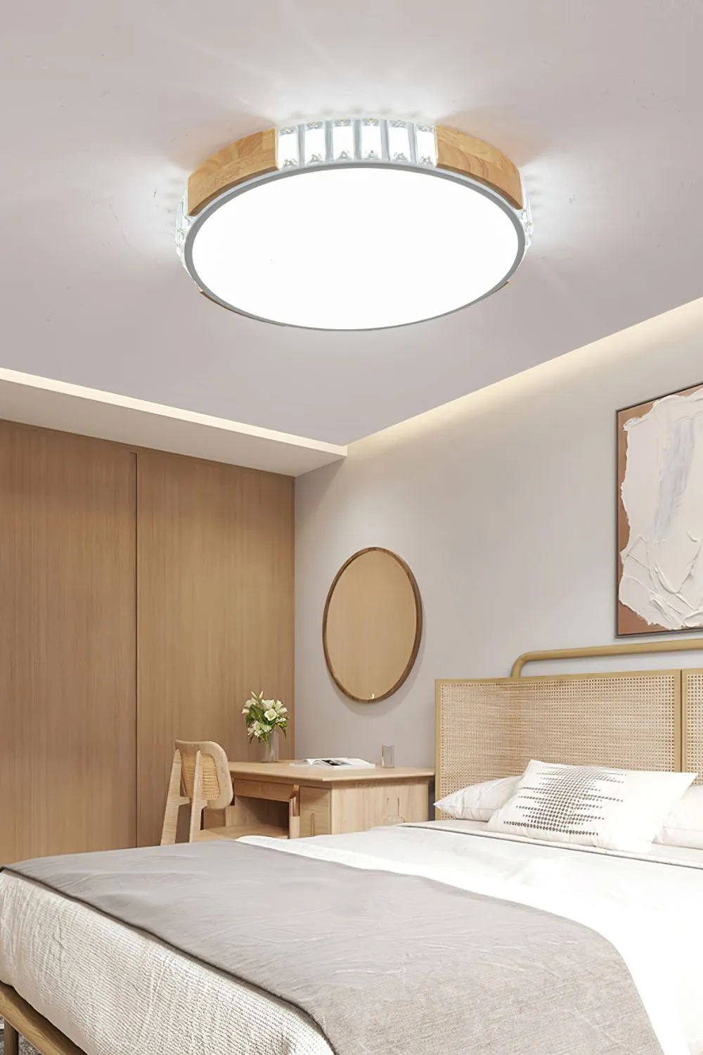 Wooden Alta Crystal Ceiling Light