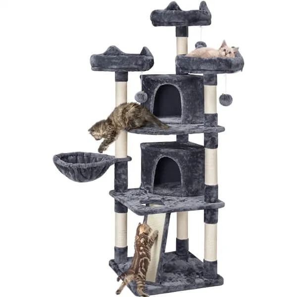 Yaheetech Big Cat House Plush Cat Tower 68.5 inch