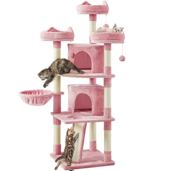 Yaheetech Big Cat House Plush Cat Tower 68.5 inch