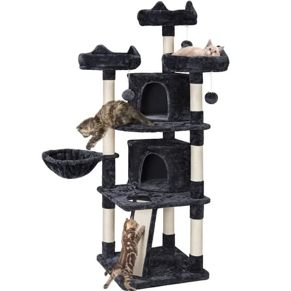 Yaheetech Big Cat House Plush Cat Tower 68.5 inch