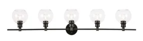 ZC121-LD2326BK - Living District: Collier 5 light Black and Clear glass Wall sconce