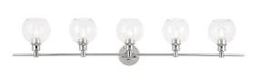 ZC121-LD2326C - Living District: Collier 5 light Chrome and Clear glass Wall sconce