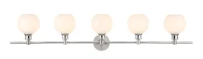 ZC121-LD2327C - Living District: Collier 5 light Chrome and Frosted white glass Wall sconce