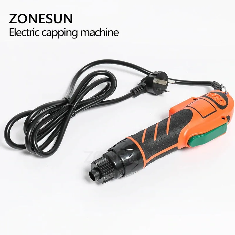 ZONESUN 100W Handheld Plastic Round Bottle Capping Machine Tool Portable Bottle Caps Screwing Sealing Machine