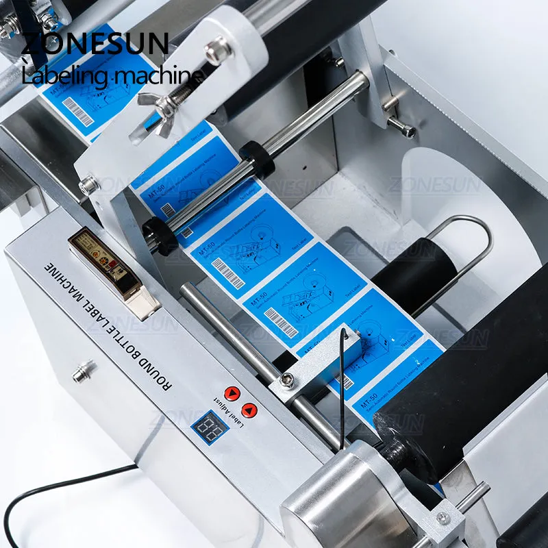 ZONESUN ZS-TB50D Semi Automatic Round Bottle Labeling Machine For Hand Sanitizer Juice