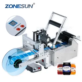 ZONESUN ZS-TB50D Semi Automatic Round Bottle Labeling Machine For Hand Sanitizer Juice