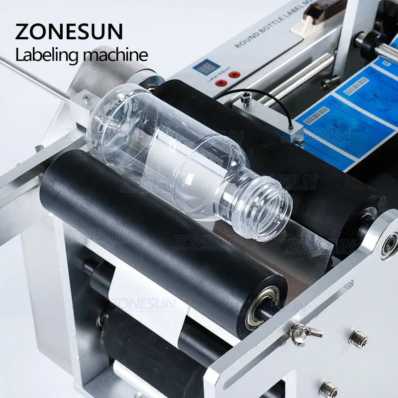 ZONESUN ZS-TB50D Semi Automatic Round Bottle Labeling Machine For Hand Sanitizer Juice